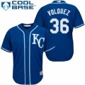 Men's Majestic Kansas City Royals #36 Edinson Volquez Replica Blue Alternate 2 Cool Base MLB Jersey