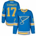Mens Reebok St. Louis Blues #17 Jaden Schwartz Authentic Blue 2017 Winter Classic NHL Jersey