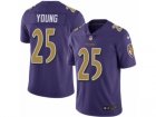 Mens Nike Baltimore Ravens #25 Tavon Young Elite Purple Rush NFL Jersey
