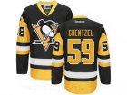 Mens Pittsburgh Penguins #59 Jake Guentzel Black Third Stitched NHL Jersey