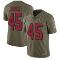 Men Nike Atlanta Falcons #45 Deion Jones Olive Salute To Service Limited Jersey