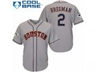 Houston Astros #2 Alex Bregman Replica Grey Road 2017 World Series Bound Cool Base MLB Jersey