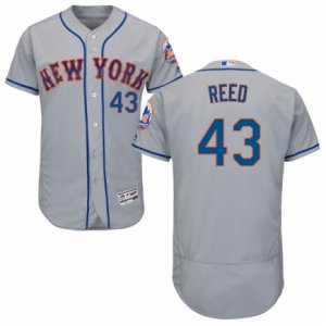 Mens Majestic New York Mets #43 Addison Reed Grey Flexbase Authentic Collection MLB Jersey