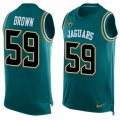 Mens Nike Jacksonville Jaguars #59 Arthur Brown Limited Teal Green Player Name & Number Tank Top NFL Jersey