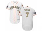 Men Houston Astros #7 Craig Biggio White FlexBase Authentic 2018 Gold Program Stitched Baseball Jersey