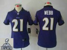 2013 Super Bowl XLVII Women NEW NFL baltimore ravens #21 webb purple(new limited)