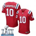 Mens Nike New England Patriots #10 Jimmy Garoppolo Red 2018 Super Bowl LII Elite Jersey
