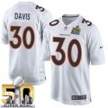 Youth Nike Denver Broncos #30 Terrell Davis White Super Bowl 50 Stitched NFL Game Event Jersey