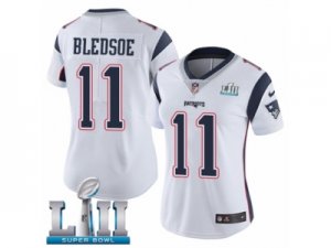 Women Nike New England Patriots #11 Drew Bledsoe White Vapor Untouchable Limited Player Super Bowl LII NFL Jersey