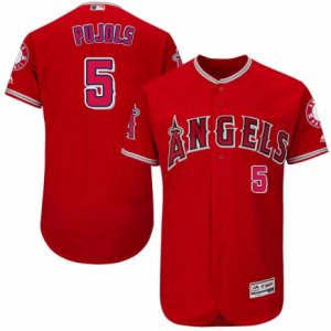 Men\'s Majestic Los Angeles Angels of Anaheim #5 Albert Pujols Red Flexbase Authentic Collection MLB Jersey