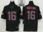 2013 Super Bowl XLVII NEW San Francisco 49ers 16 Montana Black Jerseys(Impact Limited)