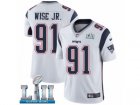 Youth Nike New England Patriots #91 Deatrich Wise Jr White Vapor Untouchable Limited Player Super Bowl LII NFL Jersey