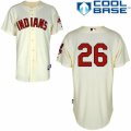 Men's Majestic Cleveland Indians #26 Mike Napoli Replica Cream Alternate 2 Cool Base MLB Jersey