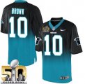 Nike Carolina Panthers #10 Corey Brown BlackBlue Super Bowl 50 Men Stitched NFL Elite Fadeaway Fashion Jersey