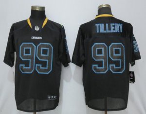 Nike Chargers #99 Jerry Tillery Black Lights Out Elite Jersey