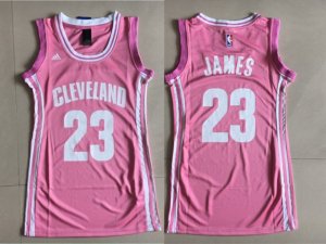 Cavaliers #23 LeBron James Pink Women Swingman Jersey