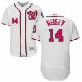 Mens Majestic Washington Nationals #14 Chris Heisey White Flexbase Authentic Collection MLB Jersey