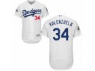 Los Angeles Dodgers #34 Fernando Valenzuela Authentic White Home 2017 World Series Bound Flex Base MLB Jersey