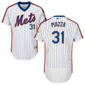 Mens Majestic New York Mets #31 Mike Piazza White Royal Flexbase Authentic Collection MLB Jersey