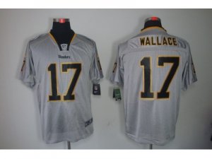 Nike NFL Pittsburgh Steelers #17 Mike Wallace grey jerseys[Elite lights out]