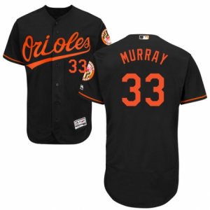 Men\'s Majestic Baltimore Orioles #33 Eddie Murray Black Flexbase Authentic Collection MLB Jersey
