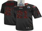 2013 Super Bowl XLVII NEW San Francisco 49ers #21 Frank Gore New Lights Out Black With Hall of Fame 50th Patch(Elite)
