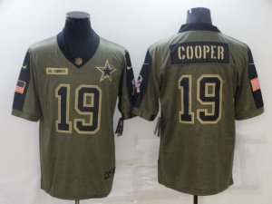 Nike Cowboys 19 Amari Cooper Olive 2021 Salute To Service Limited Jersey