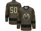 Mens Reebok Edmonton Oilers #50 Jonas Gustavsson Authentic Green Salute to Service NHL Jersey