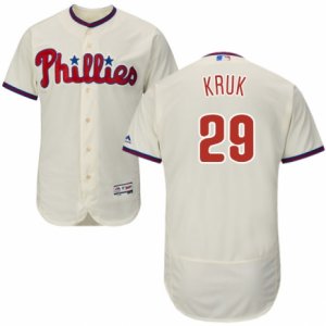 Men\'s Majestic Philadelphia Phillies #29 John Kruk Cream Flexbase Authentic Collection MLB Jersey