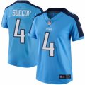 Womens Nike Tennessee Titans #4 Ryan Succop Limited Light Blue Rush NFL Jersey