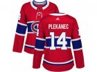 Women Adidas Montreal Canadiens #14 Tomas Plekanec Red Home Authentic Stitched NHL Jersey