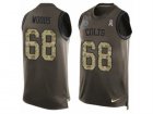 Mens Nike Indianapolis Colts #68 Al Woods Limited Green Salute to Service Tank Top NFL Jersey