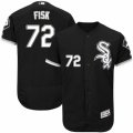 Men's Majestic Chicago White Sox #72 Carlton Fisk Black Flexbase Authentic Collection MLB Jersey