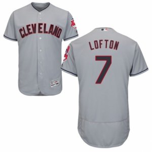 Men\'s Majestic Cleveland Indians #7 Kenny Lofton Grey Flexbase Authentic Collection MLB Jersey