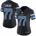 Women's Nike Detroit Lions #77 Cornelius Lucas Limited Black Rush NFL Jersey