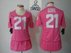 2013 Super Bowl XLVII Women NEW NFL San Francisco 49ers 21 Frank Gore breast Cancer Awareness Pink Jerseys