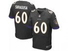 Mens Nike Baltimore Ravens #60 Nico Siragusa Elite Black Alternate NFL Jersey