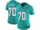 Women Nike Miami Dolphins #70 Ja'Wuan James Vapor Untouchable Limited Aqua Green Team Color NFL Jersey