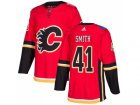 Men Adidas Calgary Flames #41 Mike Smith Red Home Authentic Stitched NHL Jersey