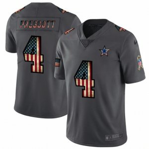 Nike Cowboys #4 Dak Prescott 2019 Salute To Service USA Flag Fashion Limited Jersey