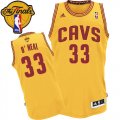 Men's Adidas Cleveland Cavaliers #33 Shaquille O'Neal Authentic Gold Alternate 2016 The Finals Patch NBA Jersey