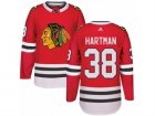 Mens Adidas Chicago Blackhawks #38 Ryan Hartman Authentic Red Home NHL Jersey