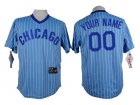 Chicago Cubs Blue Mens Customized Throwback Jersey