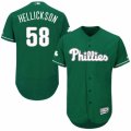 Men's Majestic Philadelphia Phillies #58 Jeremy Hellickson Green Celtic Flexbase Authentic Collection MLB Jersey