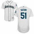 Mens Majestic Seattle Mariners #51 Ichiro Suzuki White Flexbase Authentic Collection MLB Jersey