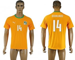 Cote d\'lvoire #14 Diomande Home Soccer Country Jersey