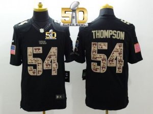 Nike Carolina Panthers #54 Shaq Thompson Black Super Bowl 50 Men\'s Stitched NFL Limited Salute to Service Jersey