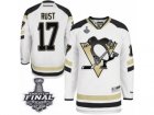 Mens Reebok Pittsburgh Penguins #17 Bryan Rust Authentic White 2014 Stadium Series 2017 Stanley Cup Final NHL Jersey