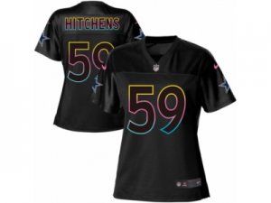 Women\'s Nike Dallas Cowboys #59 Anthony Hitchens Game Black Fashion NFL Jersey