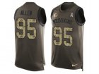 Mens Nike Washington Redskins #95 Jonathan Allen Limited Green Salute to Service Tank Top NFL Jersey